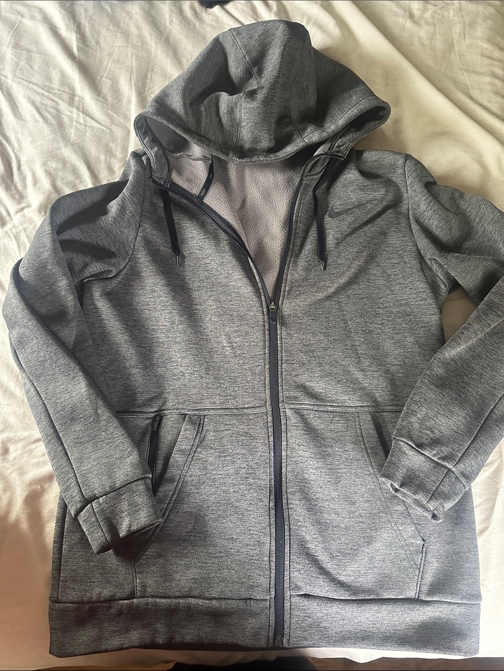 Nike Gray Full-Zip Hooded Sweatshirt